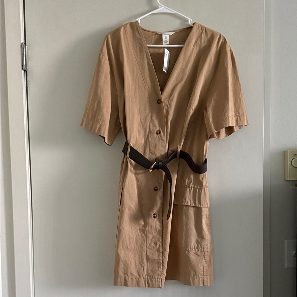 H&M Tan Mini Dress with Belt